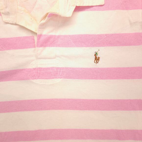 Polo by Ralph Lauren Collared Short Sleeve Polo Shirt Mens Size L White Pink - Picture 4 of 9